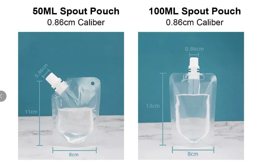 Sachet a bec 50ml et 100ml paquet de 100pcs