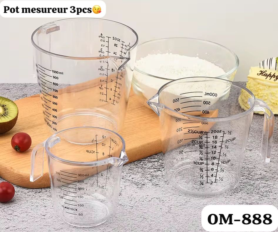 Pot de mesure en ml 3pcs